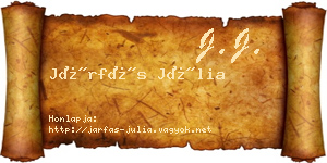 Járfás Júlia névjegykártya